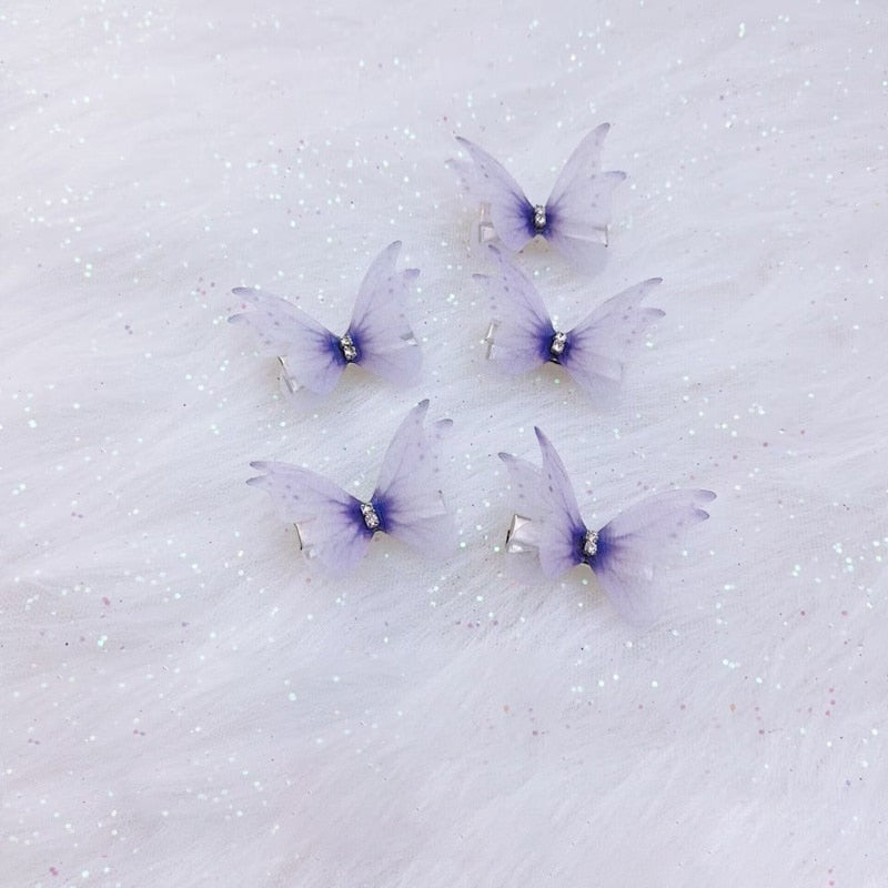 5PCS New Cute Princess Mesh Double-layer Butterfly Lovely Girls Hairpins Children Headwear Hairgrip Hair Clips Hair Accessories