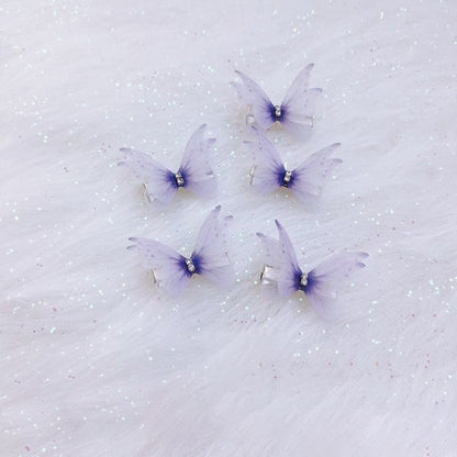 5PCS New Cute Princess Mesh Double-layer Butterfly Lovely Girls Hairpins Children Headwear Hairgrip Hair Clips Hair Accessories