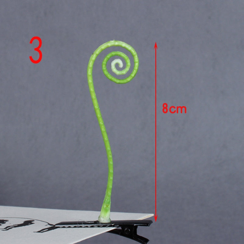 4PC Fashion Unisex Funny Grass Clips Adorable Flower Mushroom Grass Sprout Bean Antenna Hairpins Headwear Hair Claw Clip Clamp