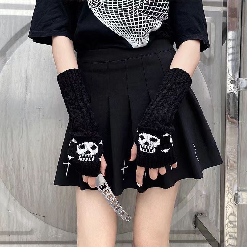 Anime Gloves Cosplay Darkly Ninja Mitten Oversleeve Man Women Fashion Sun Block Keep Warm Cuff Lolita Fingerless Arm Warmers