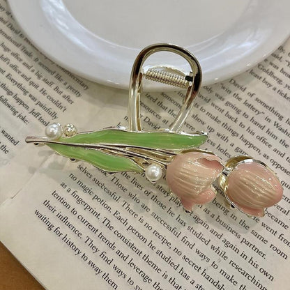 New Korean Vintage Flowers Large Metal Hair Claw Clip Ponytail Women Butterfly Shark Alloy Hair Claw Barrette Hair Accessories
