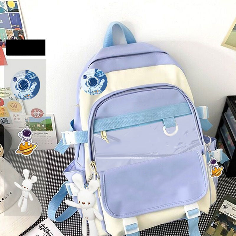 Cinnamoroll Backpack with Sanrio Plush Toy Anime Children Girls Blue Schoolbag School Supplies Student Kawaii Cute Large Computer Bag Gift