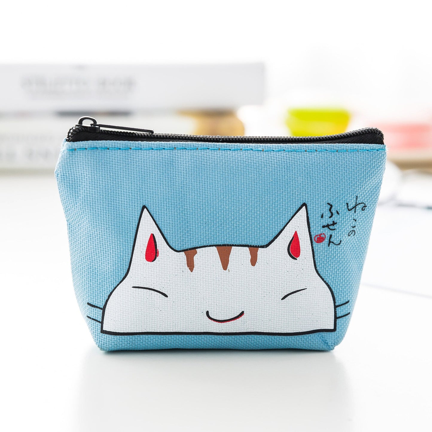 Canvas Cotton Coin Bag Pure Zipper Cartoon Cute Cat Coin Key Bag Money Pocket Women Men Coin Purse Small Wallet Kid