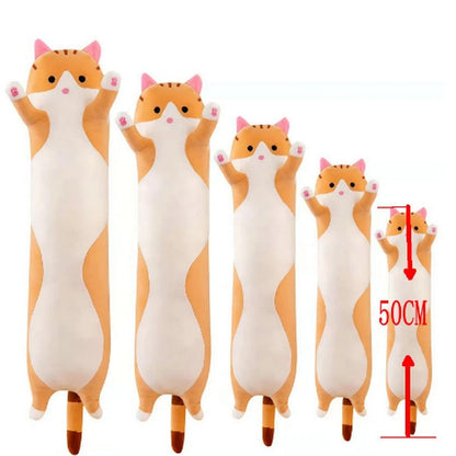 150cm Giant Long Cat Pillow Soft Cushion Kitty Kitten Plush Toys Stuffed Animal Popular Birthday Gifts Girls Boys Present