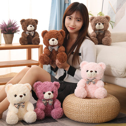 25cm Cute Cartoon Little Teddy Bear Plush Toys Stuffed Soft Animals Dressing up Doll For Girls Kids Nice Surprise Birthday Gifts