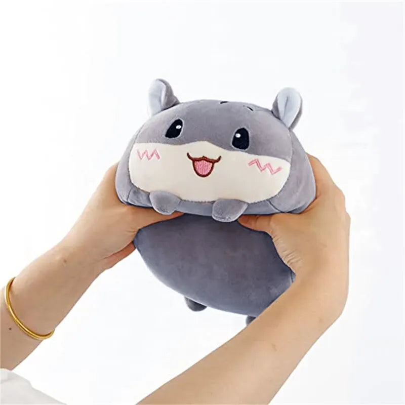 Hamster Plush Toy 20cm Cute Kawaii Gray Guinea Pig Stuffed Animal Plushies Soft Doll Pillow Buddy Sofa Bed Cushion Christmas Birthday Gifts