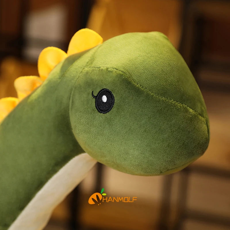 GIANT Dinosaur Plush Toy 120cm Cuddly Tanystropheus Dino Stuffed Animal Plushies Green Pink Blue Girls Boys Christmas Birthday Gift