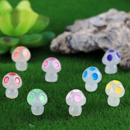 5-20 Pcs Mini Luminous Mushroom Home Decor Moss Landscape Ornaments Glowing Potted Ornament Miniature Gardening Fairy Garden