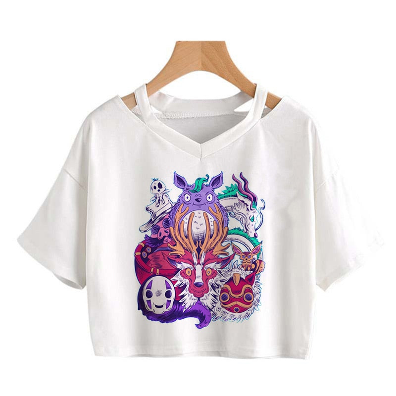 Kawaii cat Harajuku Funny Cartoon T Shirt Women Cute Anime Graphic Vintage T-shirt 90s Ullzang Tshirt Fashion Top Tees Female