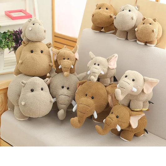 Hippo Stuffed Animal 35cm Elephant Plush Toy Cute Fat Plushies Soft Doll Kawaii Baby Room Decor Kids Birthday Gift