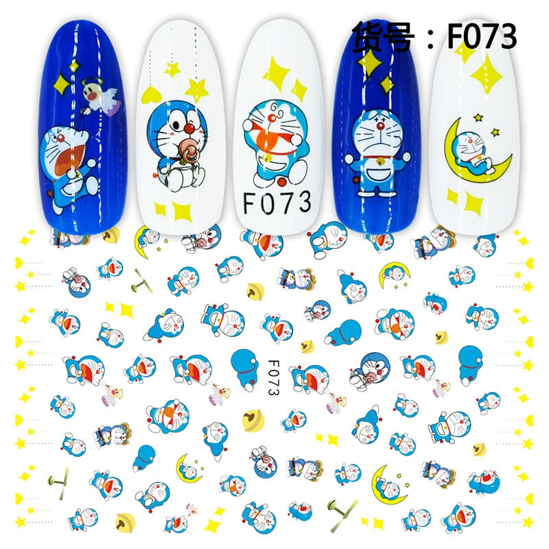 Cute Anime Character Series Nail Stickers Nail Art Supplies Disney Mickey Stitch Donald Duck 3D Stickers Nail Art Decorations