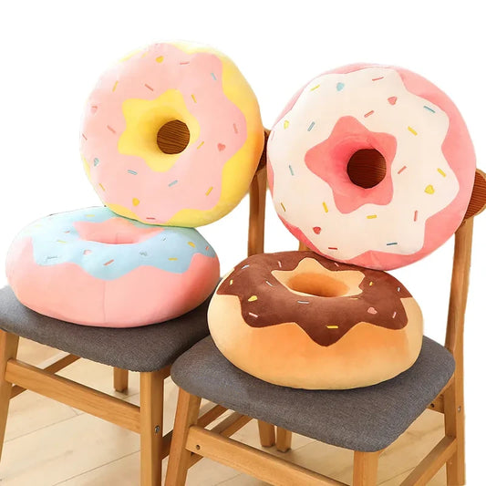 38/58cm New Donut Plush Pillow Like Real Fantastic Ring Shaped Food Plush Soft Creative Seat Cushion Head Pillow Floor Decor