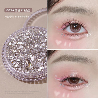 1Box Eyes Face Makeup Facial Decoration Patch Butterfly Diamond Pearl Adhesive Rhinestone Glitter Sequin DIY Nail Art Decoration