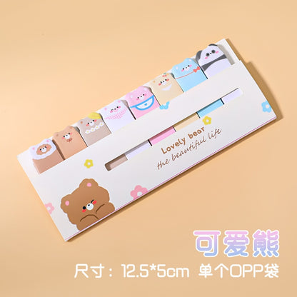 120 PCS Multi-color Kawaii Cartoon Fruit Flower Writable Sticky Notes Index for Pages Book Mark Classification
