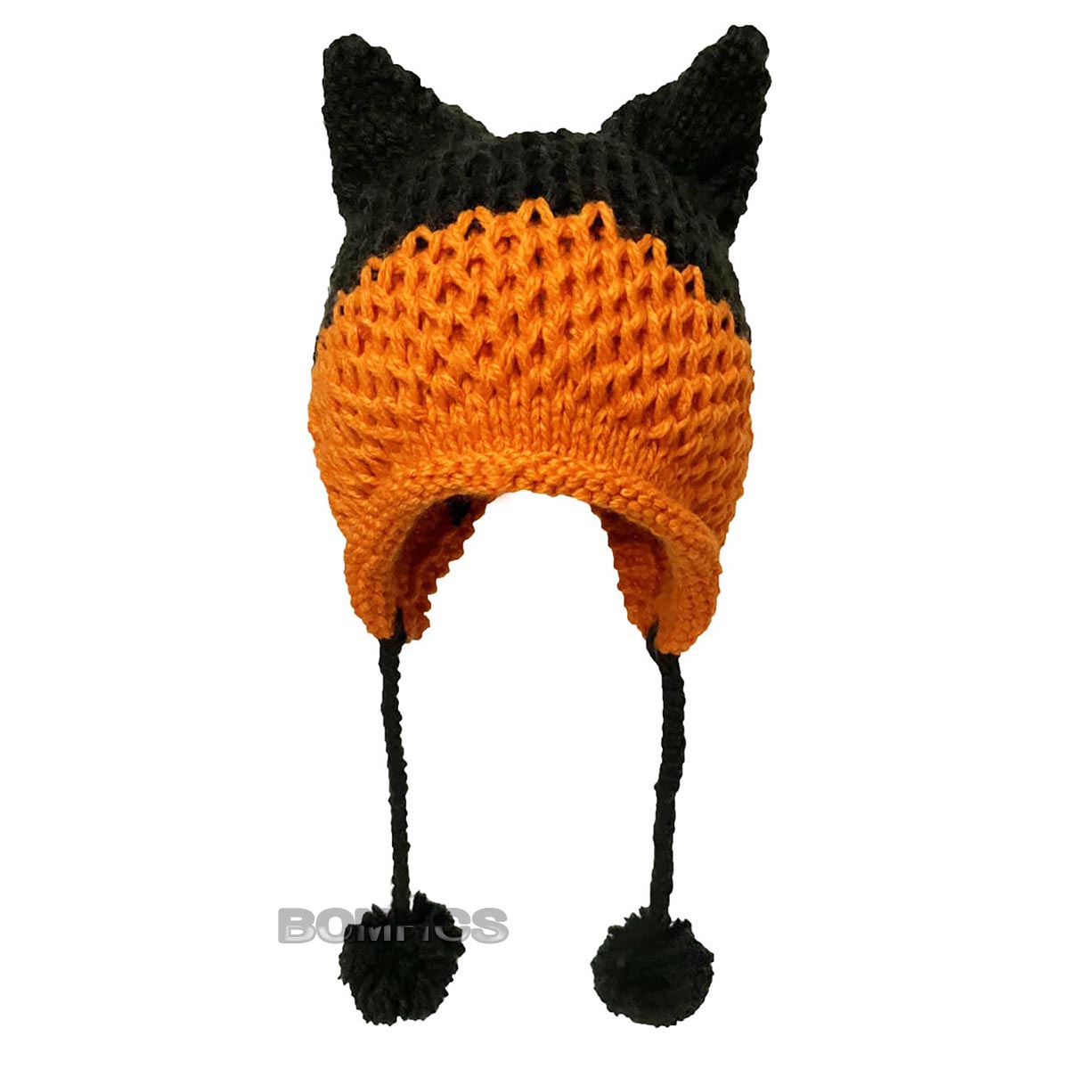 BomHCS Cute Fox Ears Beanie Winter Warm 100% Handmade Knit Hat