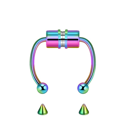 Stainless Steel Magnet Nose Ring Horseshoe Ring Nose Clip Non-pierced Nose Hoop Magnetic Nose Nail piercing nariz piercing