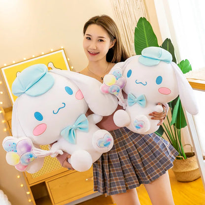 60cm Sanrio Kawaii Balloon Cinnamoroll Dog Plush Toy Pillow Stuffed Animal Comfort Soft Doll Kid Birthday Gift Cartoon Anime Toy