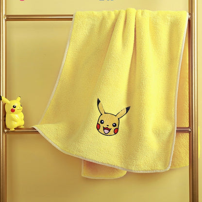 Pokmon Coral Fleece Towel Individually Packed Soft and Strong Absorbent Pikachu Face Towel No Hair Loss Household Goods