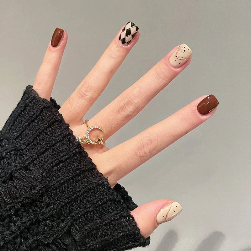 24pcs Wearable Pink Press On Fake Nails Tips With Glue false nails design Butterfly Lovely Girl false nails With Wearing Tools