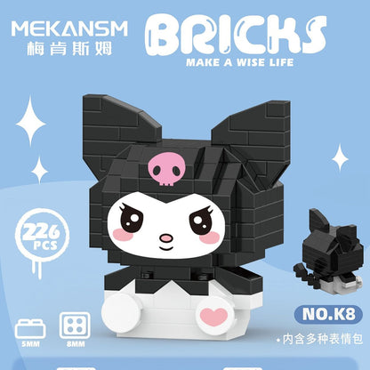 Hello Kitty Building Block Assembled Toys Decorative Ornament Sanrio Anime Figure Kuromi Model My Melody Children's Puzzle Gift