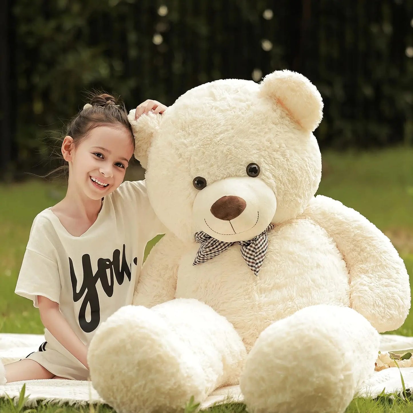 Giant Teddy Bear Plush Toy, Soft Big Cuddly Teddy Bear Stuffed Animals Doll Cute Plush Toy Gift for Valentines Kids Girlfriend