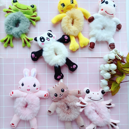 New Korean Cute Net Red Super Cute Girl Cartoon Doll Head Rope Female Hair Rope Three-dimensional Animal Hair Circle