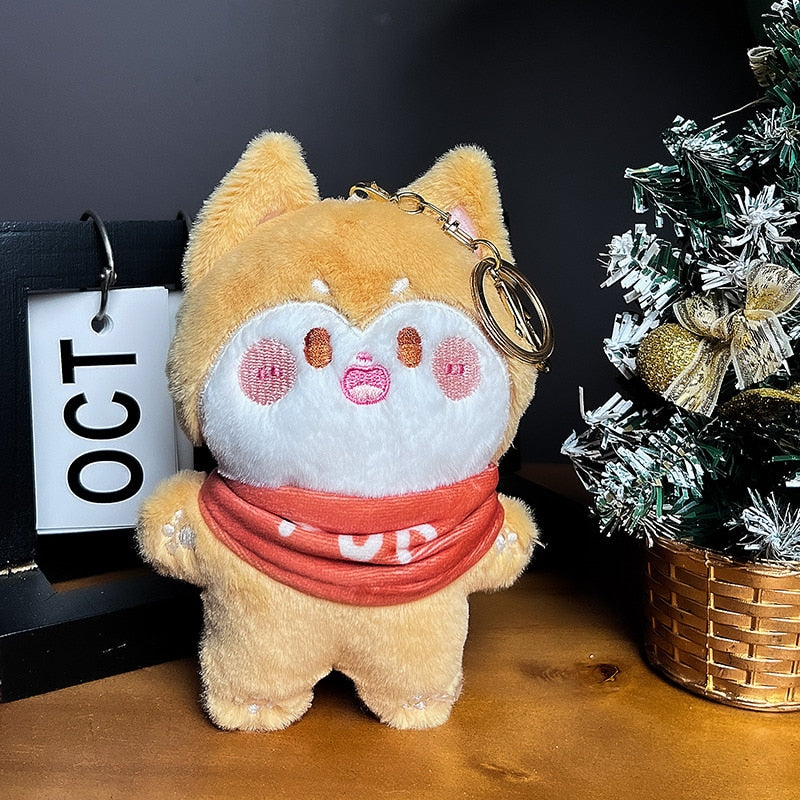 Kawaii Plush Keychain Bag Charm Cartoon Cute Mini Boba Tea Kitty Cat Stuffed Animal Plushies Soft Doll Car Trinket Key Chain Women Girls Keyring Kids Birthday Gifts