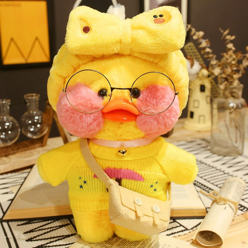 30cm Plush Pato Lalafanfan Duck Soft Toy Kawaii Stuffed Paper Duck Hug Cute Animal Plushies Toys for Kids Girls Christmas Gift