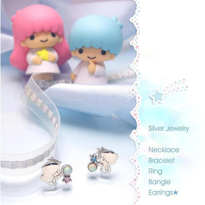 New Kawaii Cute Sanrio Little Twin Star Earrings Ear Studs Sterling Silver Silver Ornament Girl Christmas Gift For Girlfriend