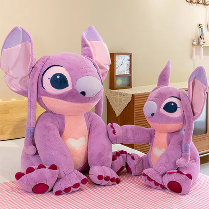 GIANT Angel Stitch Plush Toy 60cm Pink Lilo & Stitch Stuffed Animal Plushies Disney Movie Cute Soft Doll Big Large Sleeping Pillow Pet Cushion Christmas Kids Birthday Gift