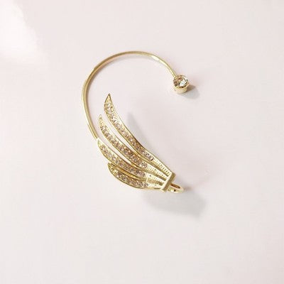 Korean Elf Butterfly Ear Cuff Without Piercing Clip Earrings for Women Elegant Sparkling Zircon Crystal Ear Clip Wedding Jewelry