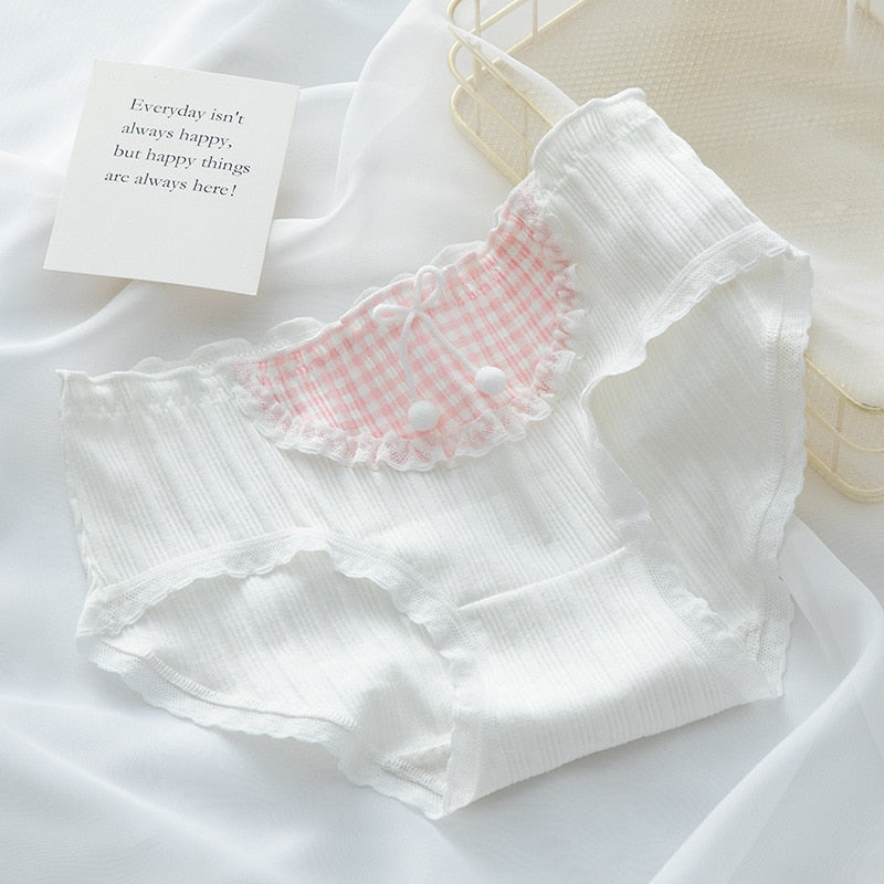 WONTIVE 1pc 3pcs set Cute Panties with Bow Knot Womens Cotton Panties Pink Lolita Japanese Panty Underwear For Women Girl Briefs