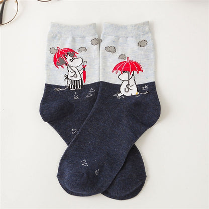 New Cute Cartoon Lively Lovely Hippo Socks Funny Literary Art Illustration hippopotamus Animal Socks Unisex Christmas Gift