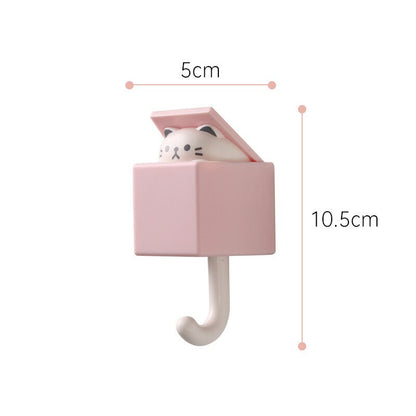 1 PCS Creative Cat Hook Cute Cartoon Animal Cat Mouse Decorative Hook Dormitory Bedroom Door Hangers Hooks Home Wall Decoration