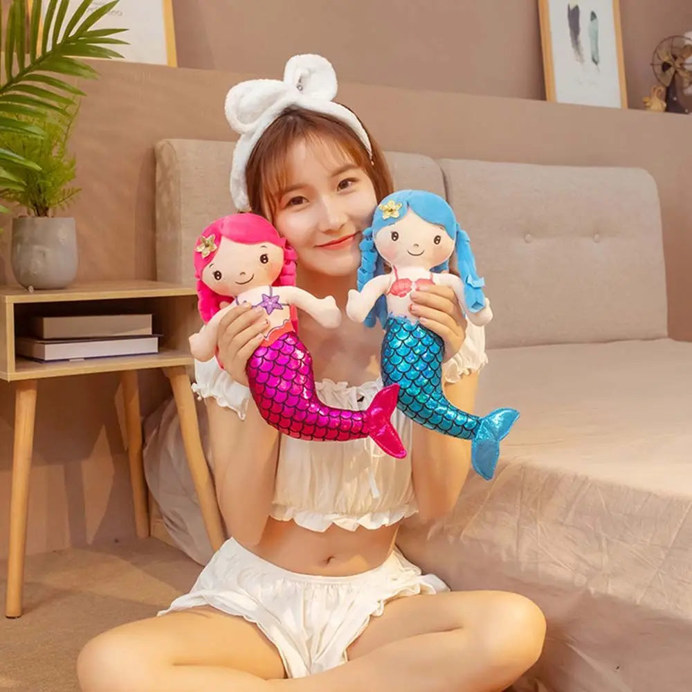 Mermaid Plush Toy 30cm Stuffed Animal Plushies Cute Soft Doll Room Home Decor Girls Kids Childrens Birthday Christmas Gift