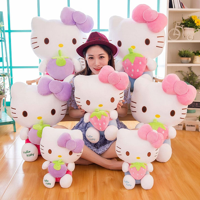 Stuffies Hello Kitty New Sanrio Kawaii Plush Toy Pillow Doll Stuffed Animal Plushies Home Decoration Peluche Children Girls Birthday Gift