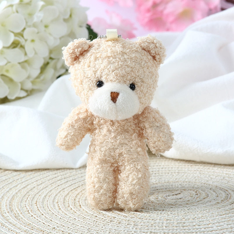 12cm Cute Blush Teddy Bear Plush Toys Cartoon Rabbit Bunny Plushies Stuffed Animal Dolls Keychain Pendant Girl Small Gift Wholesale