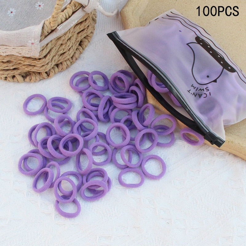 20/50Pcs/Set Girls Colorful Nylon Small Elastic Hair Bands Kids Cute Bow Hair Bands Ponytail Holder Headband Hair Accessories