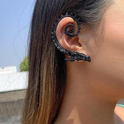 Punk Fairy Ear Cuff Goth Earring Dark Elf Ear Clip Earrings For Women Retro Silver Color Hip Hop Halloween Party Jewelry Gift