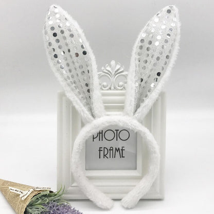Cute Plush Bunny Ears Hair Bands Soft Rabbite Ears Easter Adult Headbands for Women Girls Anime Cosplay Party Hair Accessories