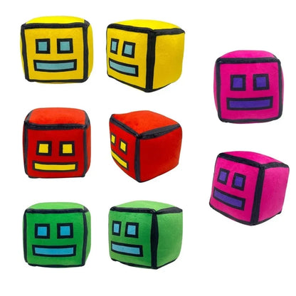 Geometry Dash Plush Toys Video Game Peluche Cube Toy Cute Anime Soft Stuffed Animal Plushie Dolls Kid Birthday Christmas Gift Home Decor