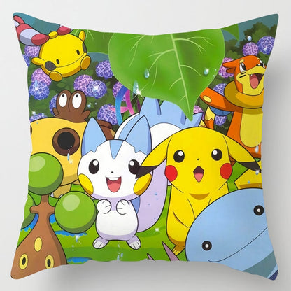 45x45cm Pokemon Cushion Cover Pikachu Meowth Poke Ball Charmander Kawaii Anime Pillowcase Anime Figure Decor Sofa Pillow Cover