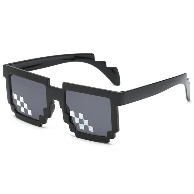 Mosaic Sunglasses For Mens Womens Pixel Black Retro Gamer Robot Sunglasses Cool Party Vintage Shades Eyewear