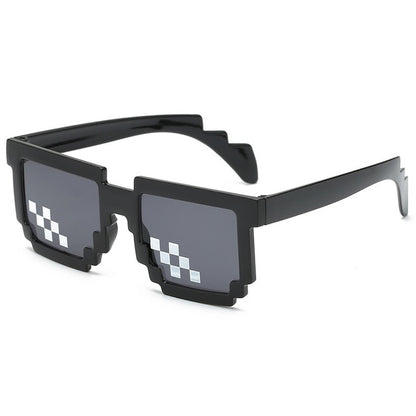 Mosaic Sunglasses For Mens Womens Pixel Black Retro Gamer Robot Sunglasses Cool Party Vintage Shades Eyewear