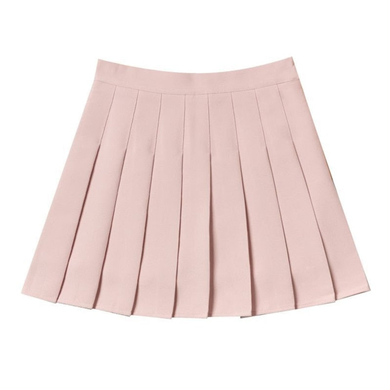 Spring Summer Korean Skirt Shorts Women High Waist Mini Skirt School Short Pleated Kawaii Japanese Pink Skirt Female
