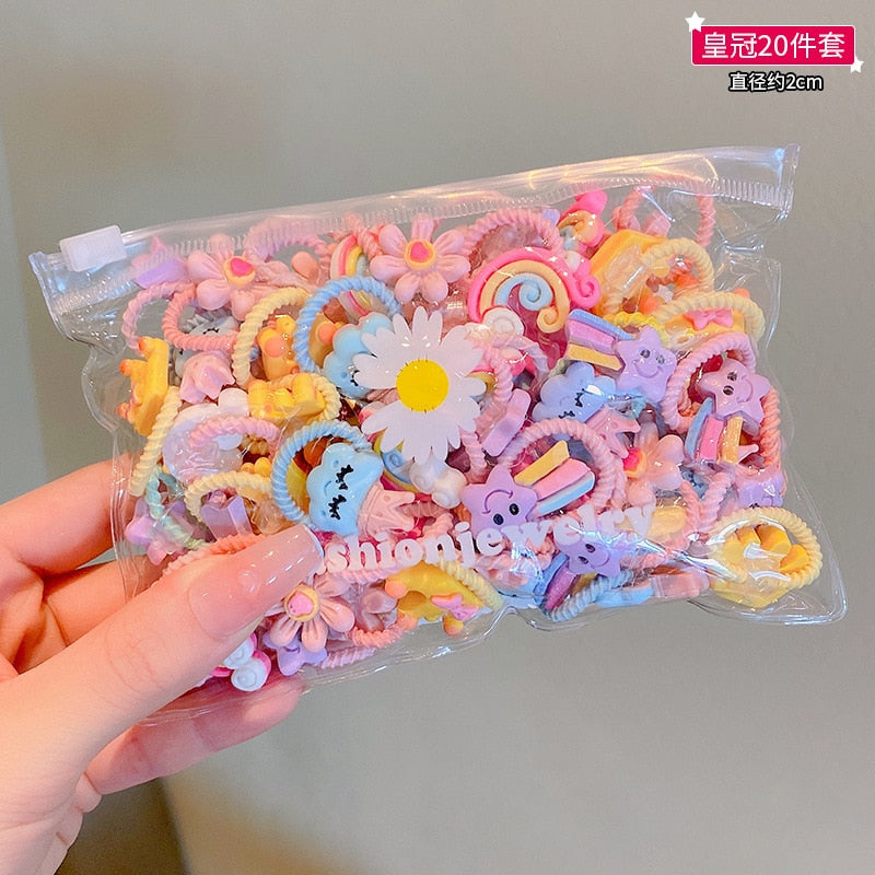 20/10Pcs Cute Rubber Bands for Children Will Not Harm Hair with Good Elasticity. Girl Baby Headbands and Curly Hair Accessories