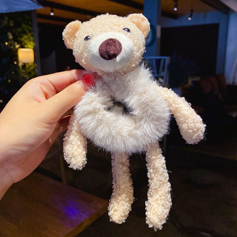 New Children Girls Cute Cartoon Panda Cat Rabbit Plush Elastic Hair Bands Hair Decorate Scrunchie Fashion Women Hair Accessories