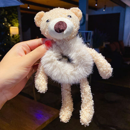 New Children Girls Cute Cartoon Panda Cat Rabbit Plush Elastic Hair Bands Hair Decorate Scrunchie Fashion Women Hair Accessories