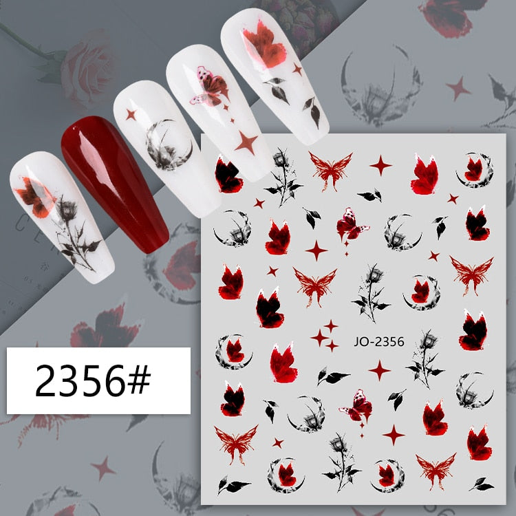 1Sheet Korean White Cloud Blue Nail Art Sticker 3D Star Moon Decal Pure Twilight Self-adhesive Manicure Slider Accessories RE#53