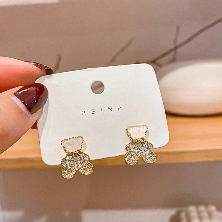 Cute Acrylic Candy Gummy Bear Dangle Earrings for Women Rainbow Bear CZ Hoop Earrings Korean Fashion Sweet Girl Jewelry